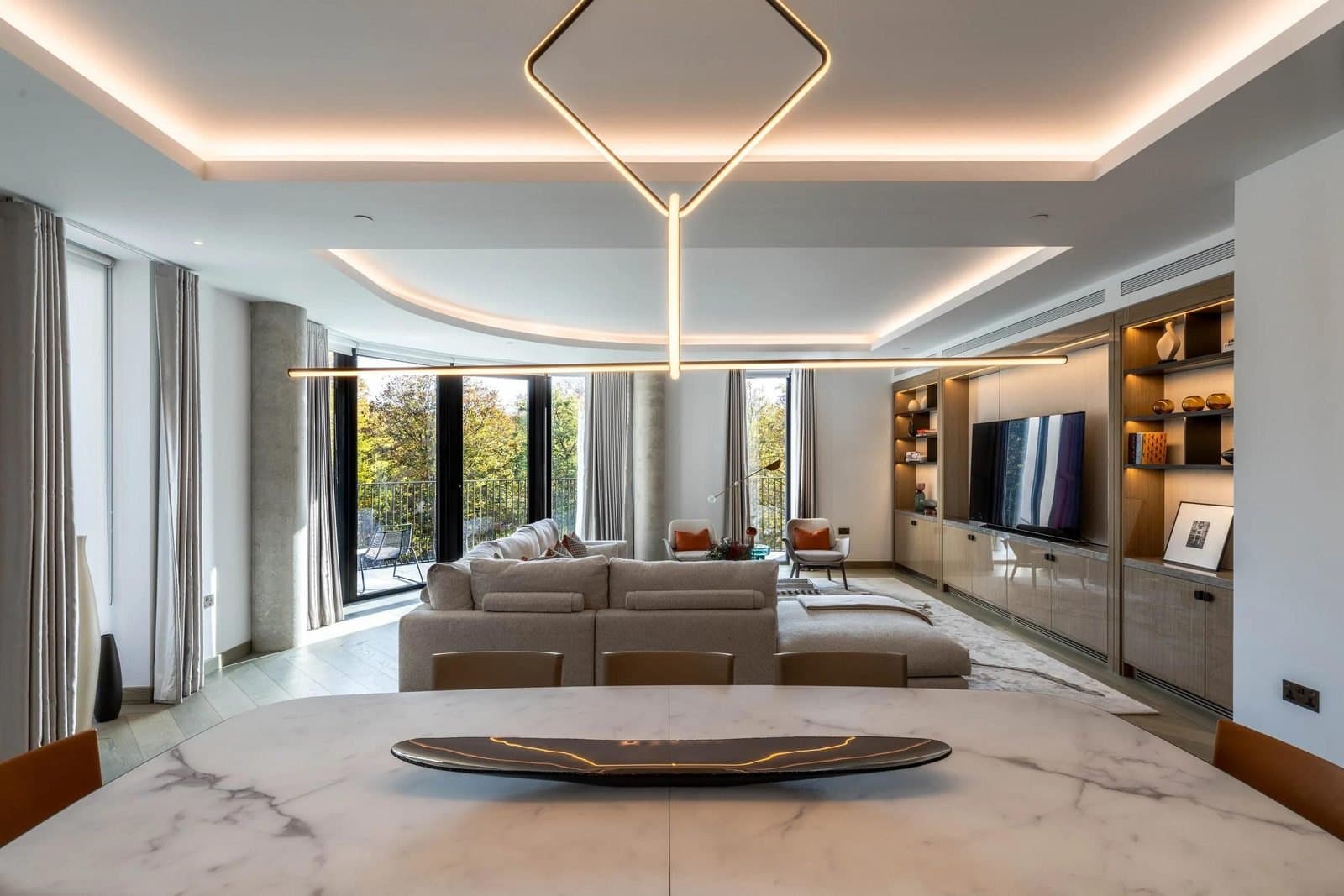 After: Open-plan living room